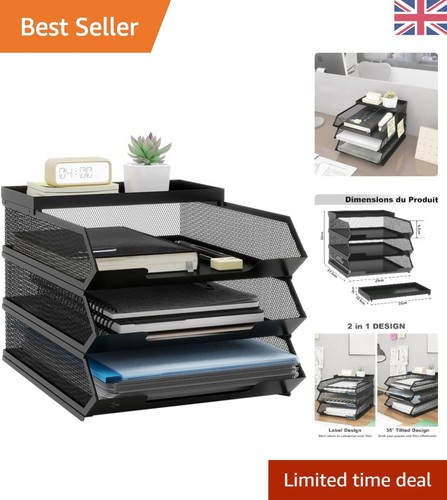Compact tier black filing - 3-tier,