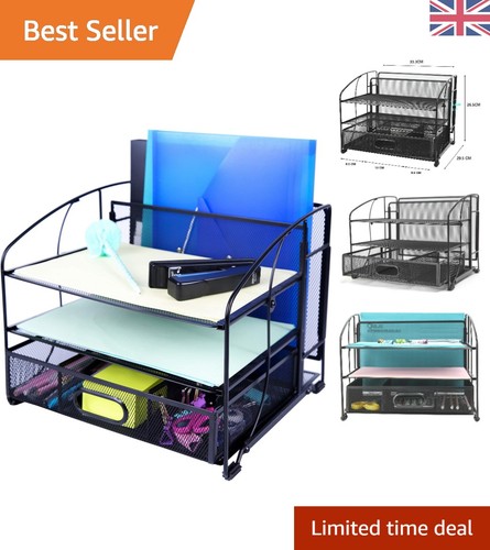 Mesh desk organiser black - organiser, 3