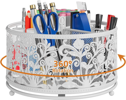 Rotating mesh desk organizer - rotating,