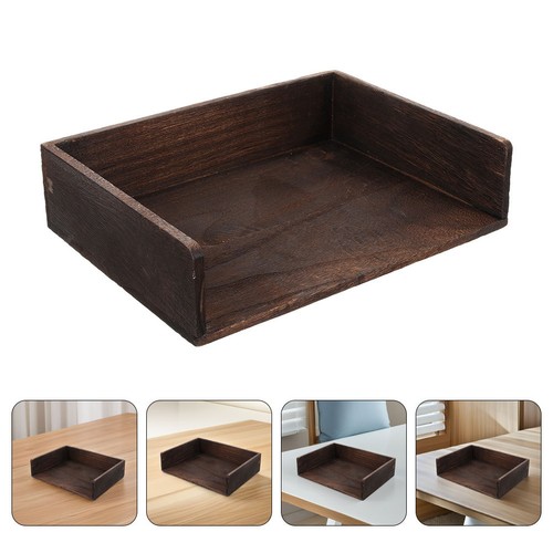 Dark brown wooden desk - dark,