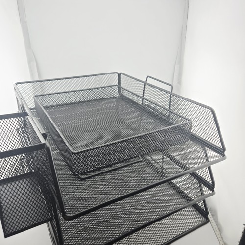 Metal mesh desk organiser - metal,